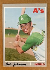 1970 Topps Oakland Athletics Bob Johnson Baseball Card #693 (EX+)