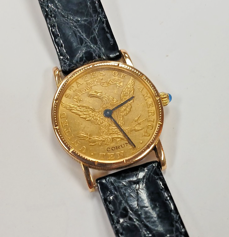 Corum $10 US Dollar Gold Coin Watch Date 1902 Manual Wind