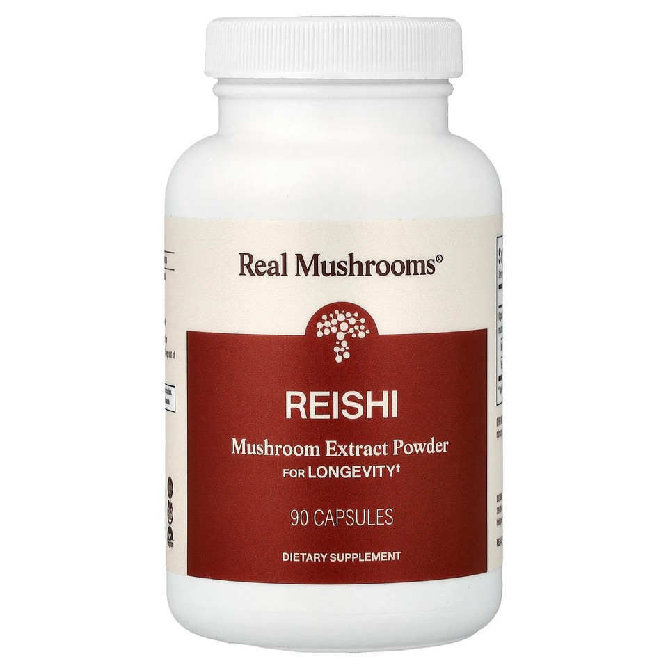 Reishi, Mushroom Extract Powder, 90 Capsules (500 mg per Capsule)