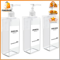 Seifenspender Set Wandbefestigung 500Ml Transparent Dusche Ohne Bohren Bad