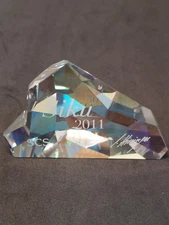Swarovski SCS 2011 “Siku” Crystal Name Plaque Display Stand – Signed