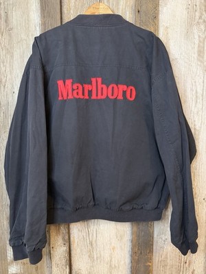 VTG 90s Marlboro Reversible Bomber Jacket Black/Red 100% Cotton