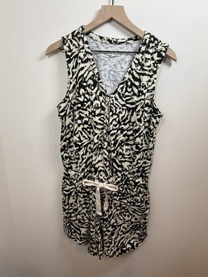 Lou & Grey Romper Size Small Cheetah Animal Print Soft Cotton Athleisure Comfort