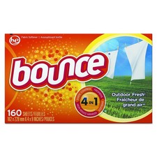 Bounce 80168CT Fabric Softener Dryer Sheets, Box of 160 Sheets Case of 6 Boxes 