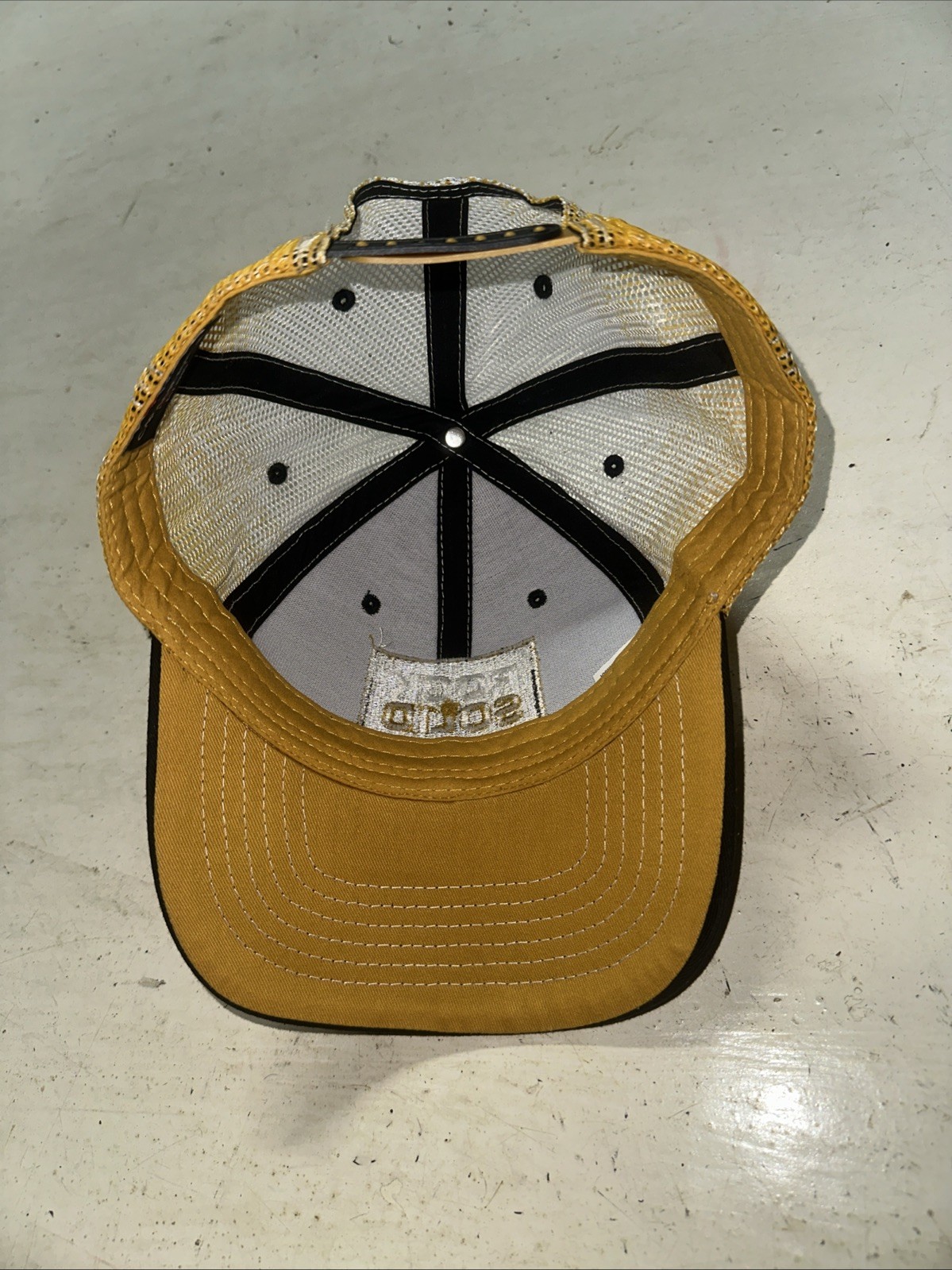 ROCK SOLID Trucker Hat Black Embroidered Logo Whi… - image 10