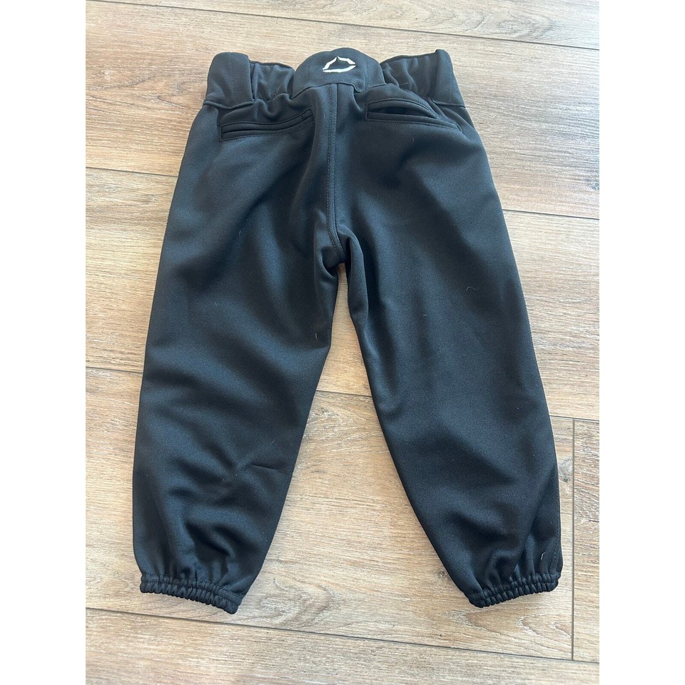 Evoshield Black Baseball Pants Size Youth Medium Elastic Wasit Button