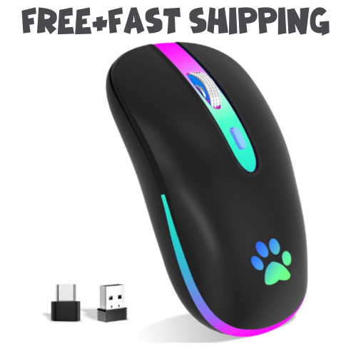 Rechargeable LED Wireless Bluetooth Mouse with USB Optical Sensor for Portability and Convenience-image