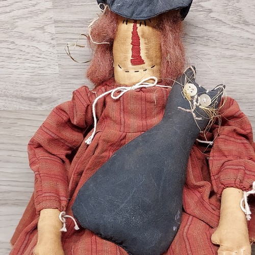 Halloween Handmade Primitive Folk Art Witches Lot Of Three Shelf Sitters - Picture 4 of 18