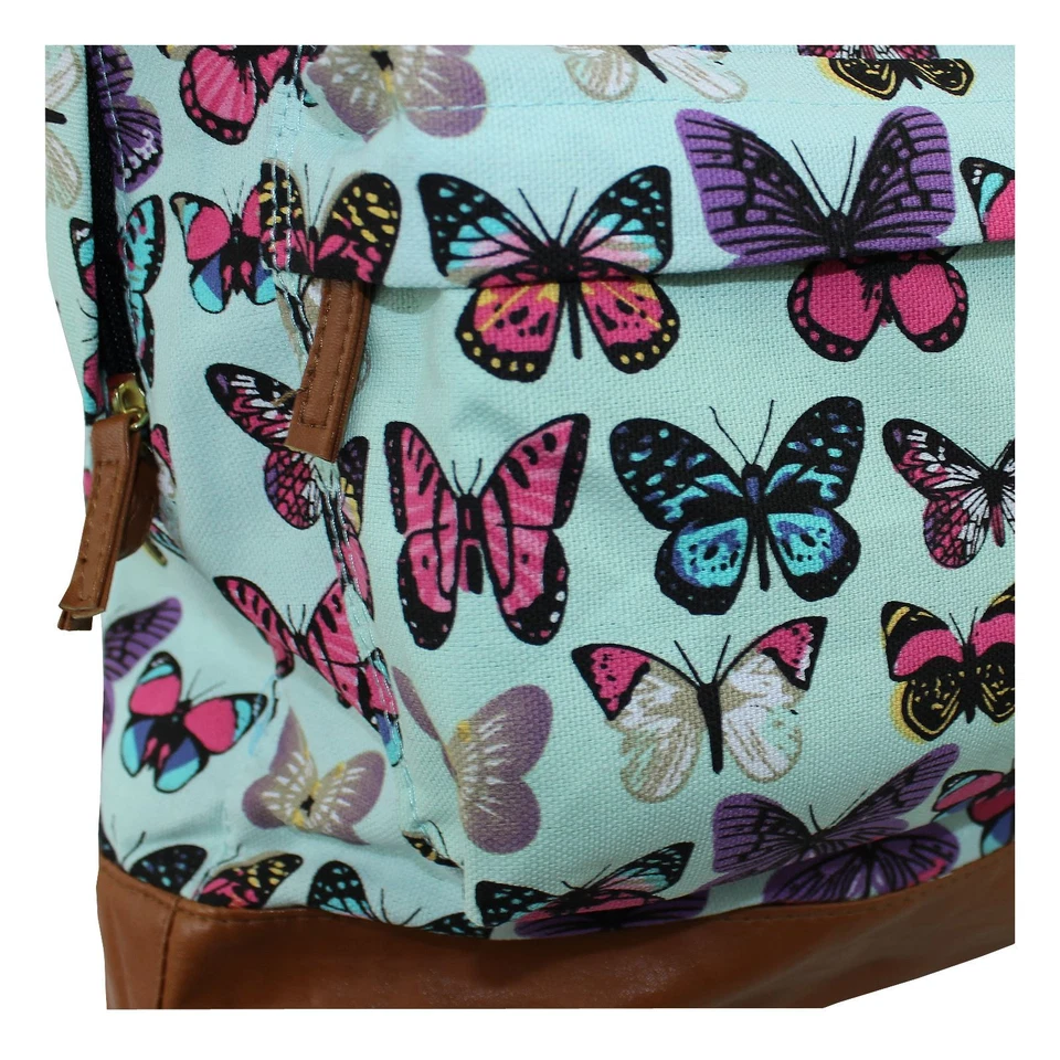 Mochila Mariposa Mochila Escuela Colegio Universidad Bolso Estampado Azul Claro Foto 3 de 3