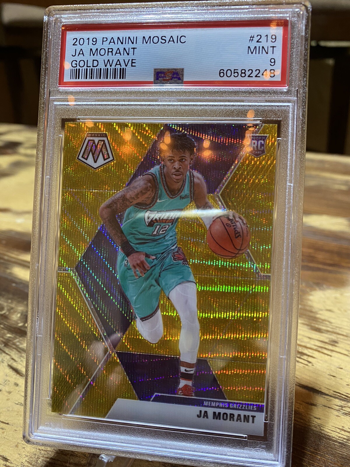 2019 Panini Mosaic Gold Wave #219 Ja Morant RC PSA 9