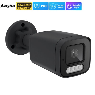 2.8mm 4K 8MP Color IP Camera POE Two Way Audio Outdoor Bullet Security XMEYE P2P
