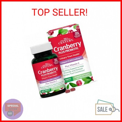 21st Century Cranberry Plus Probiotic Tablets (60 Count), Urinary Tract Health P