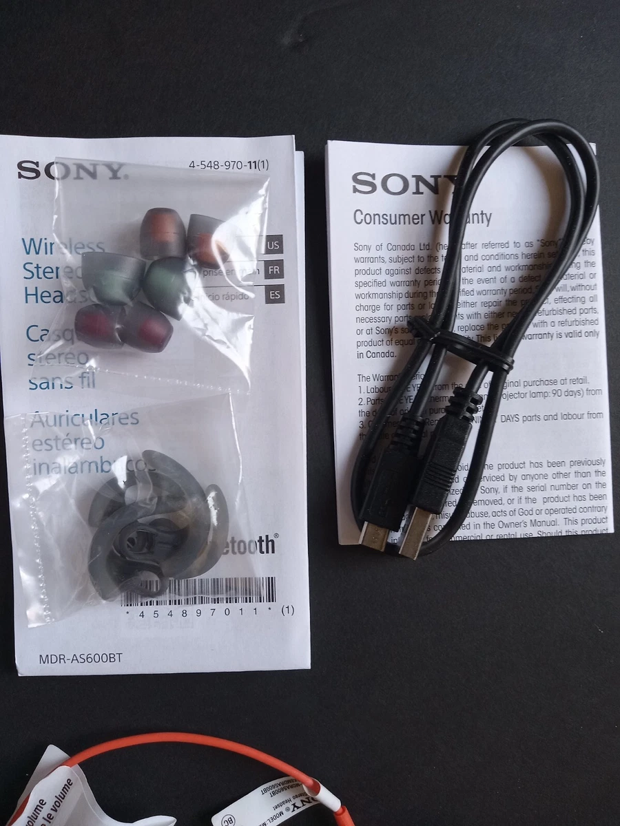 Sony MDRAS600BTD auriculares sin cable naranjas con micrófo