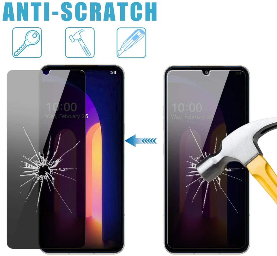 For LG V60 ThinQ 5G Caseswill Privacy Anti-Spy Tempered Glass Screen Protector - Image 4 of 4