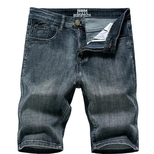 2025 pantaloncino uomo denim estivo nuovo classico nero blu sezione sottile moda slim - Foto 11 di 28