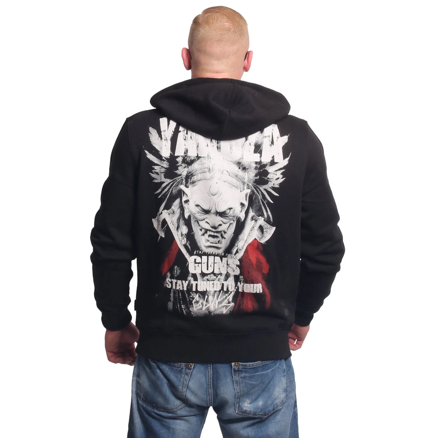 SACAI Nuova Felpa con Cappuccio Yakuza Uomo Axe Nera