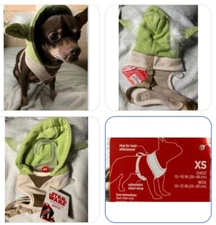 PetCo Star Wars YODA XS Dog Hoodie Harness Costume Fuzzy Extra Small Christmas