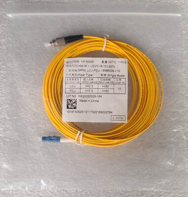 Lot of 9 Pach Cord 3m 14130525 LCU-FCU-1SMB02B-L10 LC-FC-S-10 Simplex Single Mod