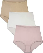 Brilliance by Vanity Fair 3-Pack Undershapers Briefs WHT/HONEY/PK Sz - S / 5