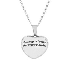 Soul Sister BFF Engraved Heart Shaped Pendant Necklace Gifts For Women