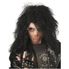 Heavy Metal Rocker Wig 80's Fancy Dress Up Halloween Costume Accessory 2 COLORS