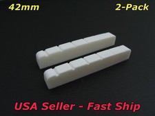 2x 42mm Slotted Flat Bone Guitar Nut For Many Gibson Les Paul Epiphone  Similar