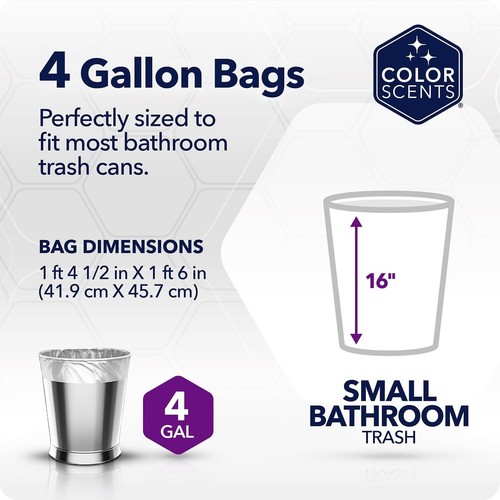 Bolsas de basura pequeñas con aromas de color - 4 galones, 60 bolsas corbata giratoria - bolsa azul claro en - Imagen 2 de 5