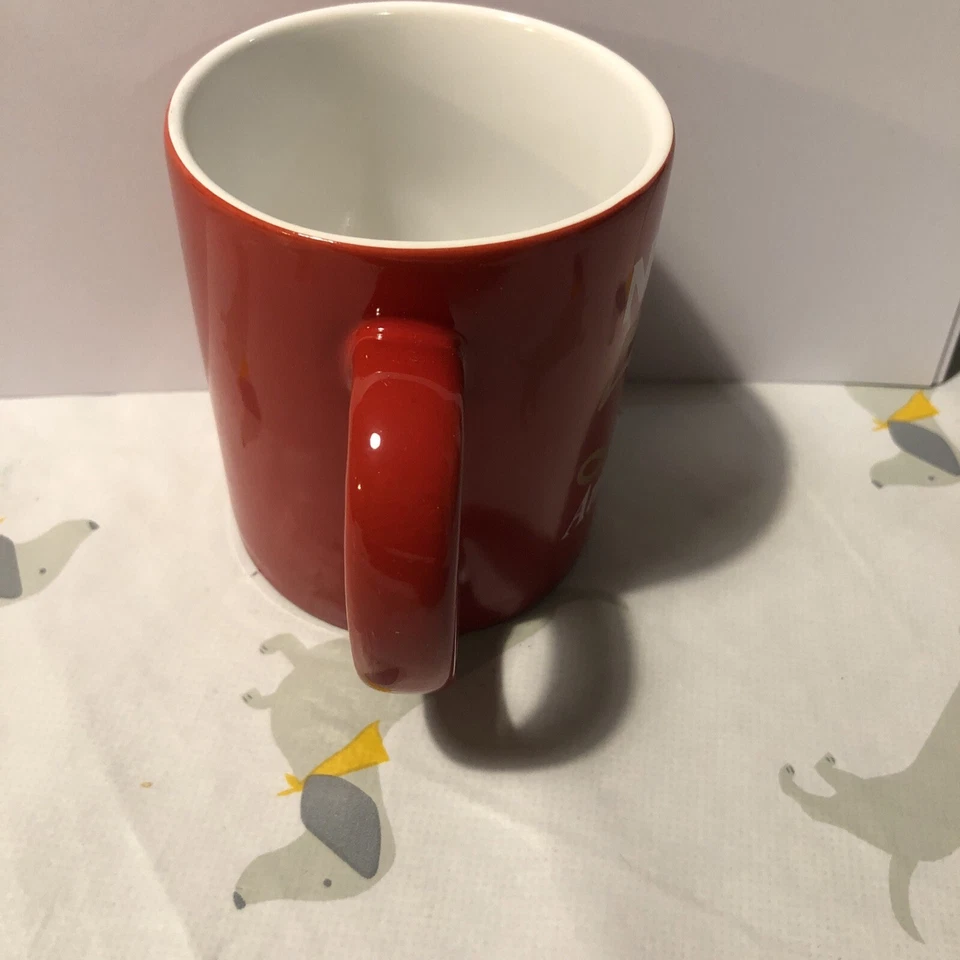 Taza pequeña de té de café rojo blanco seguro para microondas Nescafe 50 aniversario 1939-1989 Foto 3 de 4