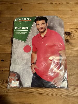 Livergy Poloshirt Herren M Flamingo Rosa Pink Knopfleiste Shirt Baumwolle Neu!