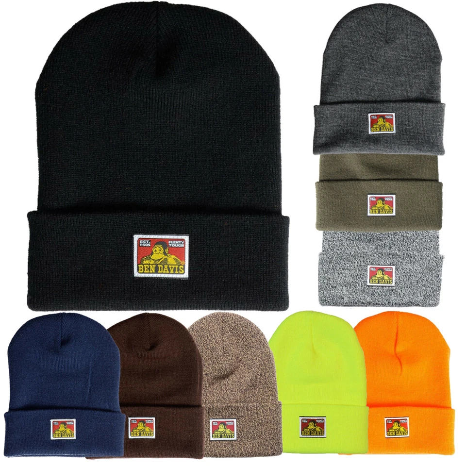 Ben Davis Unisex Gorro Acrílico Puños Doble Capa Tejido Sombrero Gorra Informal