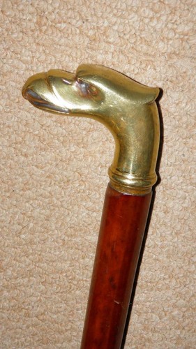 Edwardian Walking Stick - Intricate Heavy Brass Griffin Head Top - Picture 3 of 10