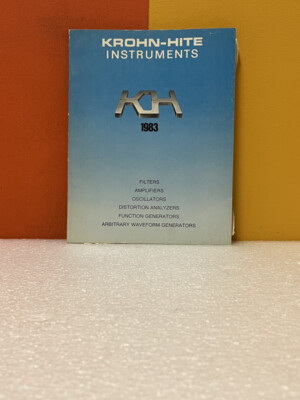 Krohn-Hite Filters Amplifiers Oscillators Analyzers Generators 1983 Catalog