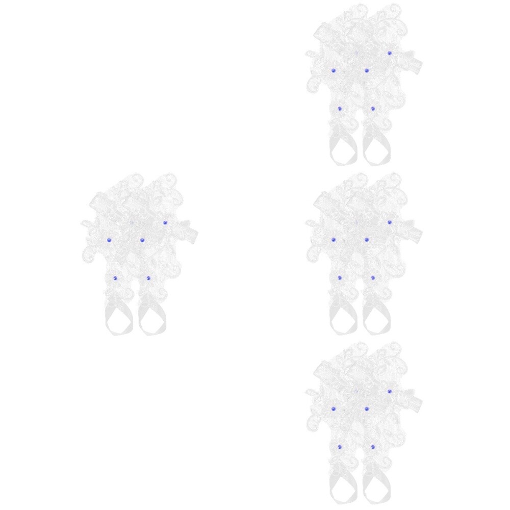 APL 4 paia sandali pizzo caviglia sposa scalzi vintage matrimonio piede