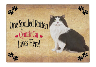 Cymric Cat Glass Cutting Board Kitchen Chopping Vegetables Cheese Halloween