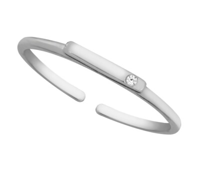 NWT STERLING SILVER TOE RING CZ Bar  G18