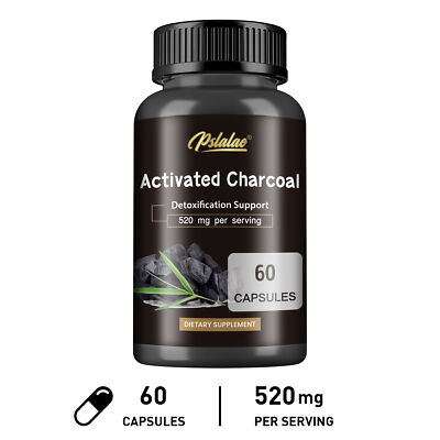 Activated Charcoal 520mg- Indigestion, Cleanse Detox, Relief Bloate, Gluten Free