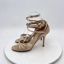 Valentino Garavani Women Size EU 36 US 6 Cream Leather Strappy Pump Heels