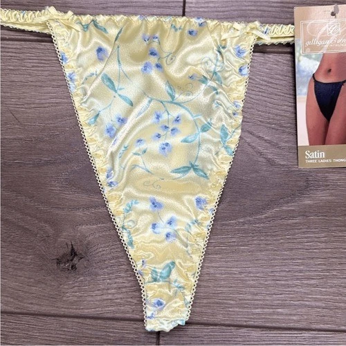 Винтажные трусики стринги высокого покроя Gilligan & O'mally атласные размер средний - Изображение 4 из 4