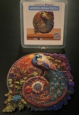 Crafthub Wooden Jigsaw Puzzle  Peacock Yin Yang  75pc COMPLETE