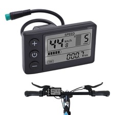 Electric LCD Bike Speedometer for 24V, 36V, 48V Scooters, 22.2mm Mount