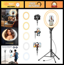 12" LED Ring Light with 62" Tripod Stand for Video, Live Streaming Selfies - i