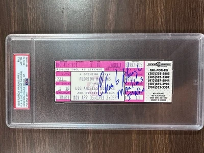 Charlie Hough 1st Marlins Win 1993 Florida Marlins Apr. 5th PSA 7 Auto 10 - Image 1 of 2