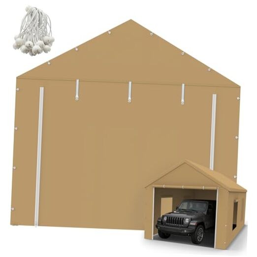 10x20FT Carport Canopy Front/Back Panel Entrance Door Tarp with