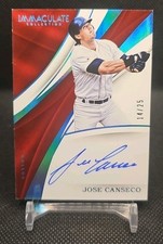 Jose Canseco 2017 Panini Immaculate Collection On Card Blue Holofoil Auto /25