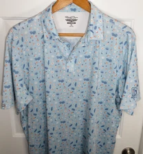 Straight Down Performance Polo Tropical Drinks AOP Mens XL TPC Piper Glen