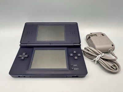 Enamel Navy Nintendo DS Lite Console USG-001 - original slot cover, new charger