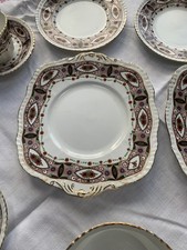Antique Phoenix China TF&S Tea Set Imari Design Gilded Edges 35 Piece Set
