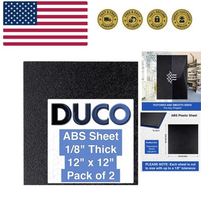 Duco ABS Plastic Sheet 1/8'' 3mm Thick 12'' x 12'' - 2 Pack of -Made Textured & ...