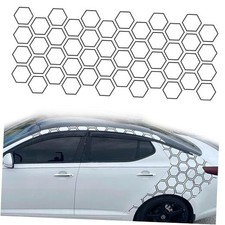 48 Grids Honeycomb Hexagon Pattern Car Vinyl Stickers 78.74" x 33.46" Black
