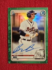 Bryce Ball 2020 Bowman Chrome Auto Green Refractor #96/99 Braves